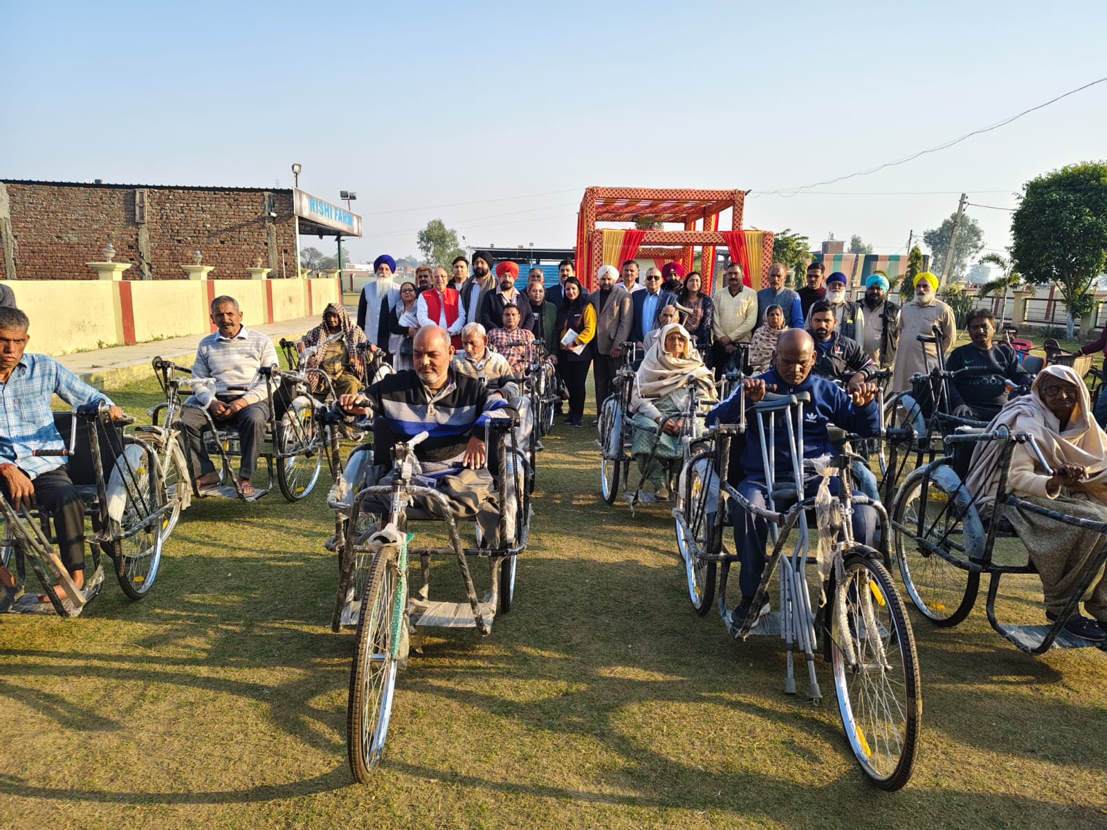 'Tricycles distributed to handicapped in a programme which held under the leadership of DDC Sarbjit Singh'